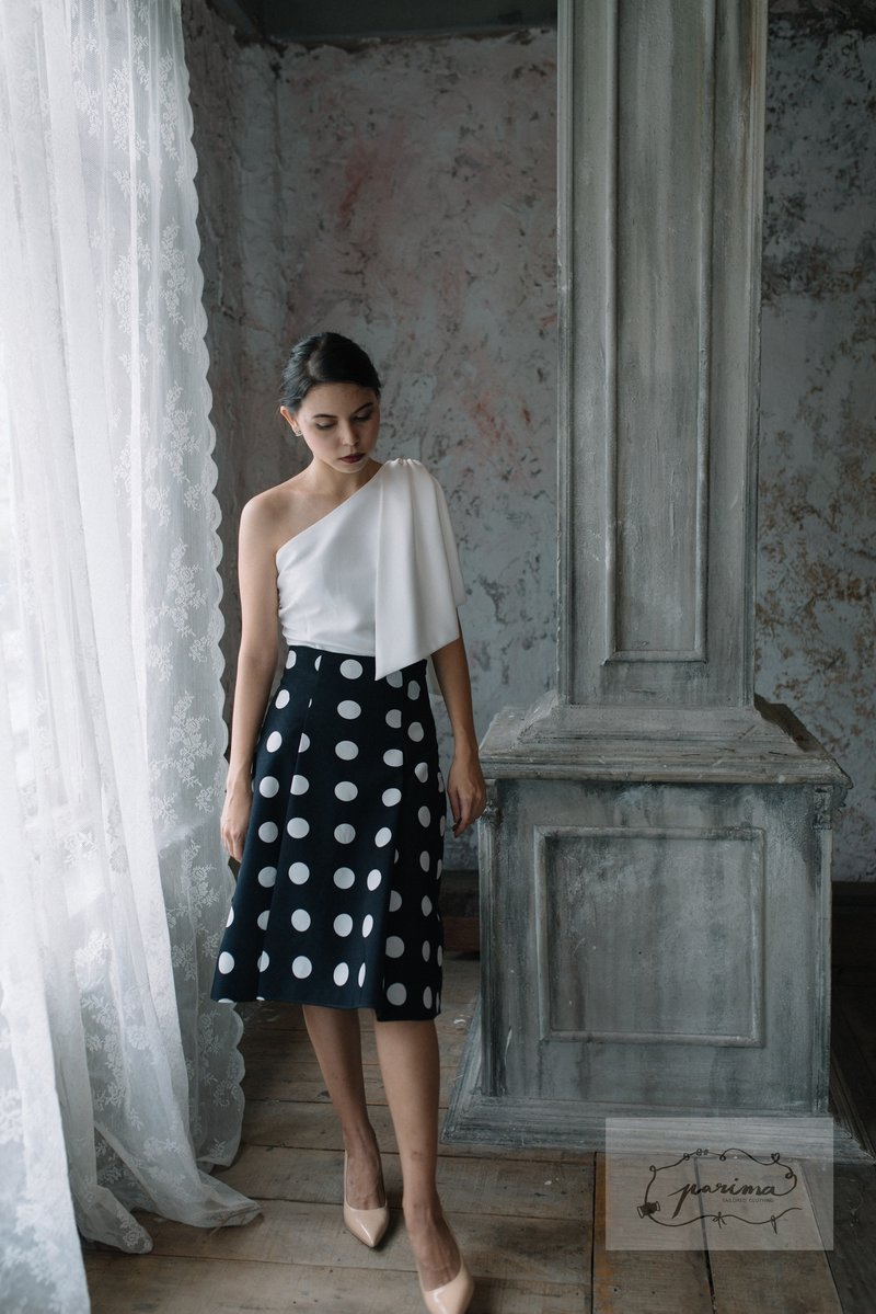 EVIE - 裙子 - 棉．麻 蓝色