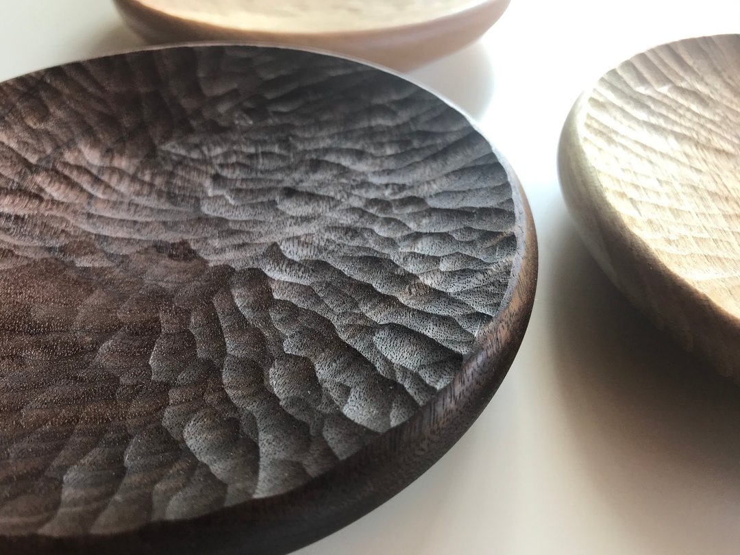 Round bowl black walnut - 盘子/餐盘/盘架 - 木头 咖啡色