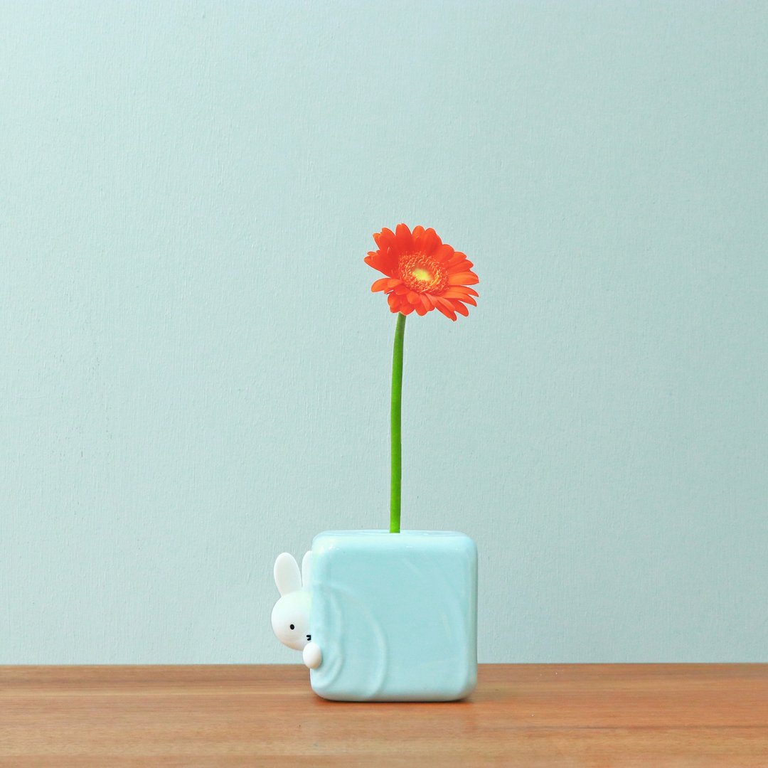 Miffy Flower Vase - Blue - 花瓶/陶器 - 塑料 蓝色