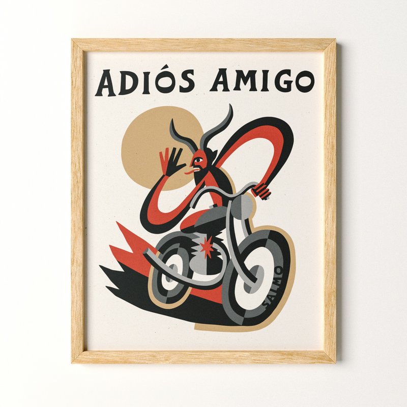 Adiós Amigo - 印刷画/挂画/海报 - 海报/装饰画/版画 - 纸 红色
