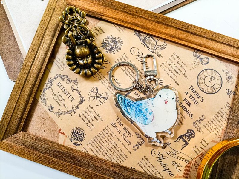 KR522可愛吊飾cute pendant_鸚鵡parrot.L/ 晶透吊飾_鑰匙圈 - 钥匙链/钥匙包 - 塑料 多色