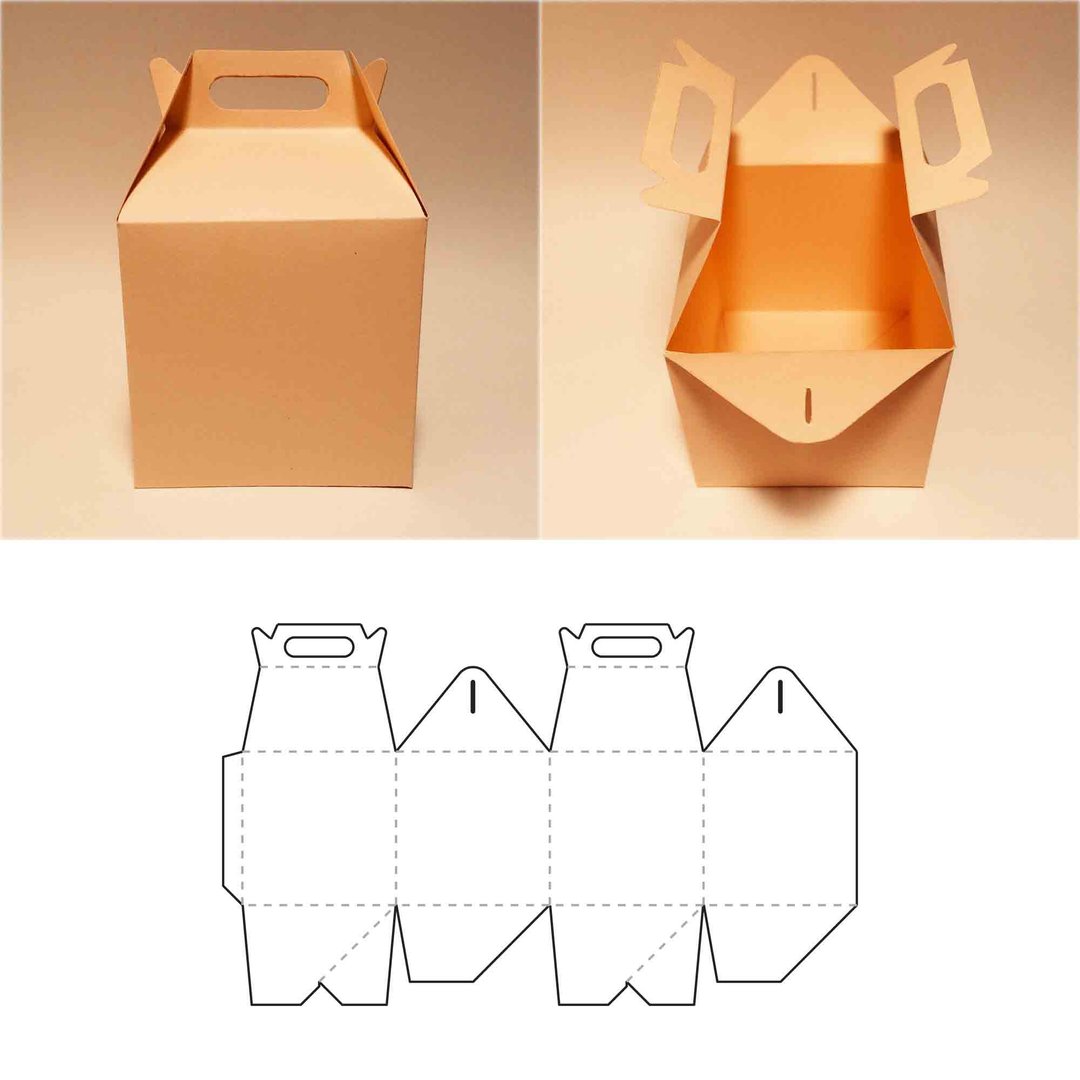 Square box template, gable box, square gift box, gable gift box, classic box, A4 - 图文模板设计 - 其他材质 