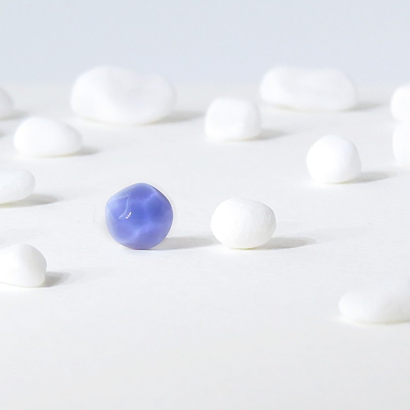 Pure系列 玻璃耳环 耳夹 单只 不规则 透明 紫蓝色 - 耳环/耳夹 - 玻璃 紫色