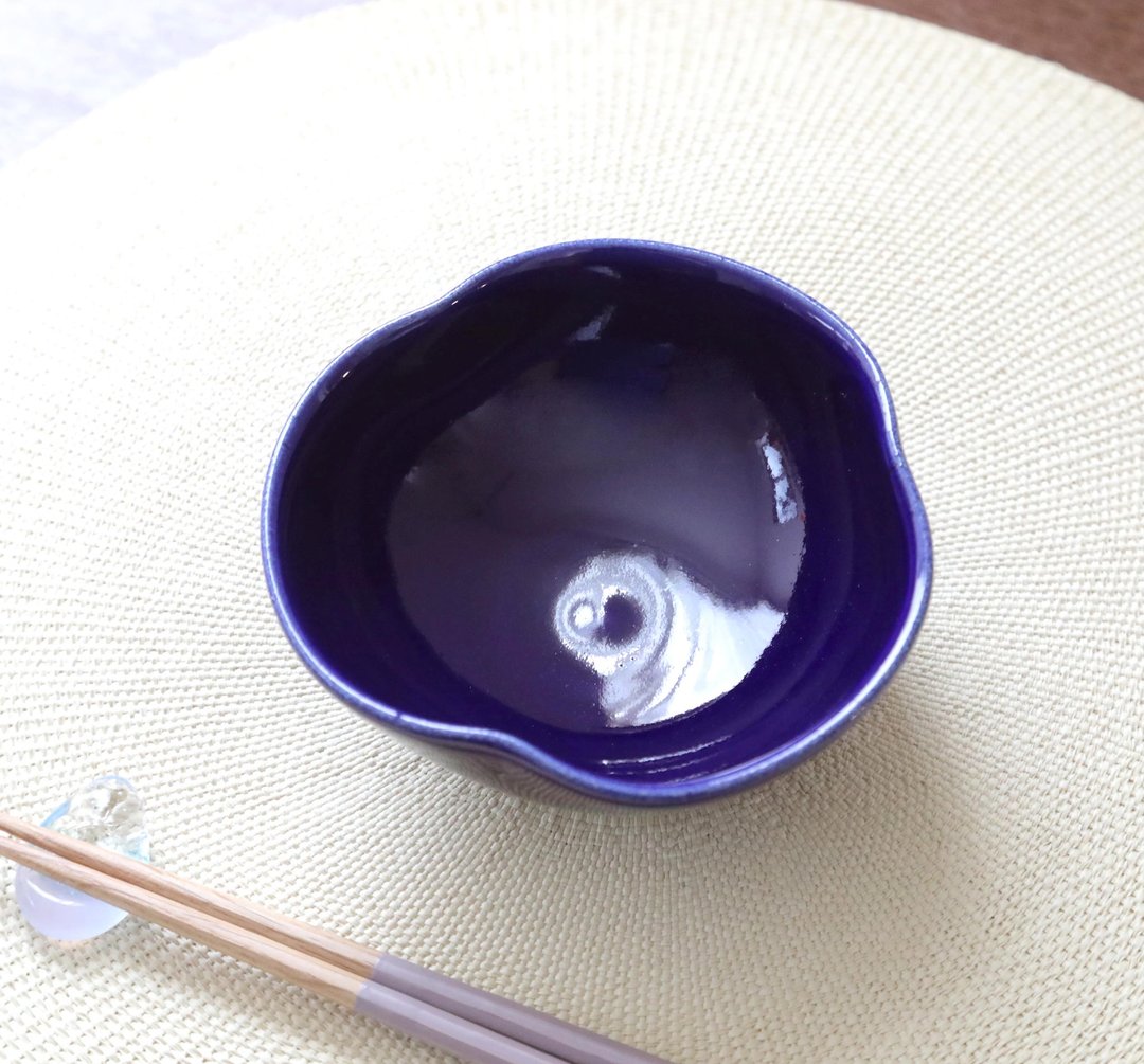 青金石三叶小碗 - 碗 - 陶 蓝色