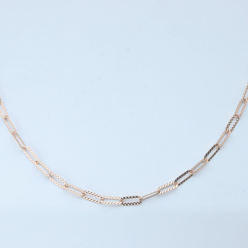 18K 闪亮面长椭圆项链 - 项链 - 贵金属 金色