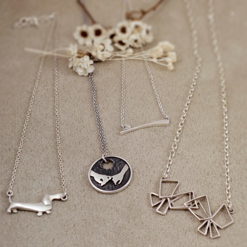 Goody Bag 二件组福袋A 耳环项链组 圣诞礼物 - 锁骨链 - 其他金属 银色