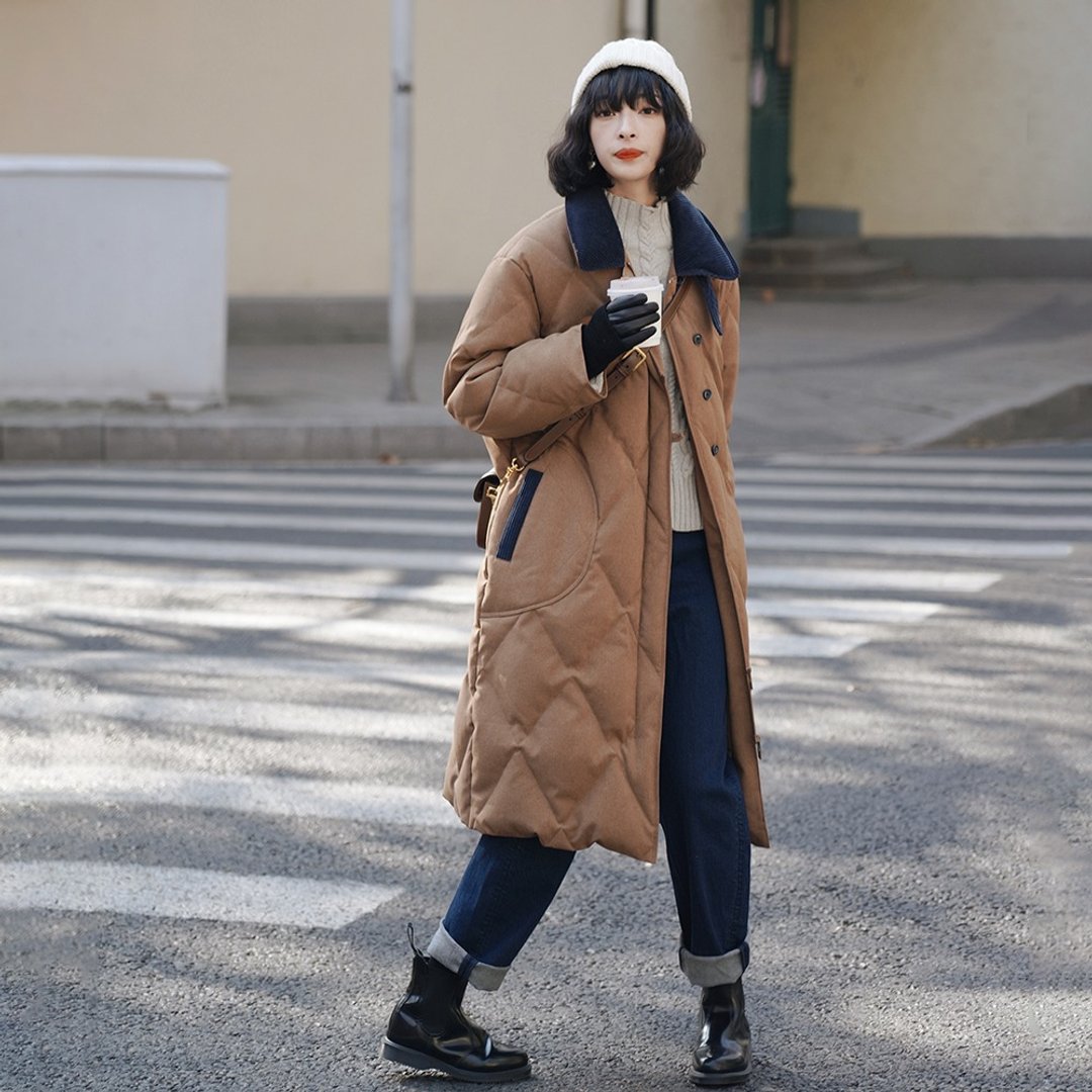 长款菱格羽绒服|外套|双色|冬款|Sora-864 - 女装休闲/机能外套 - 聚酯纤维 多色