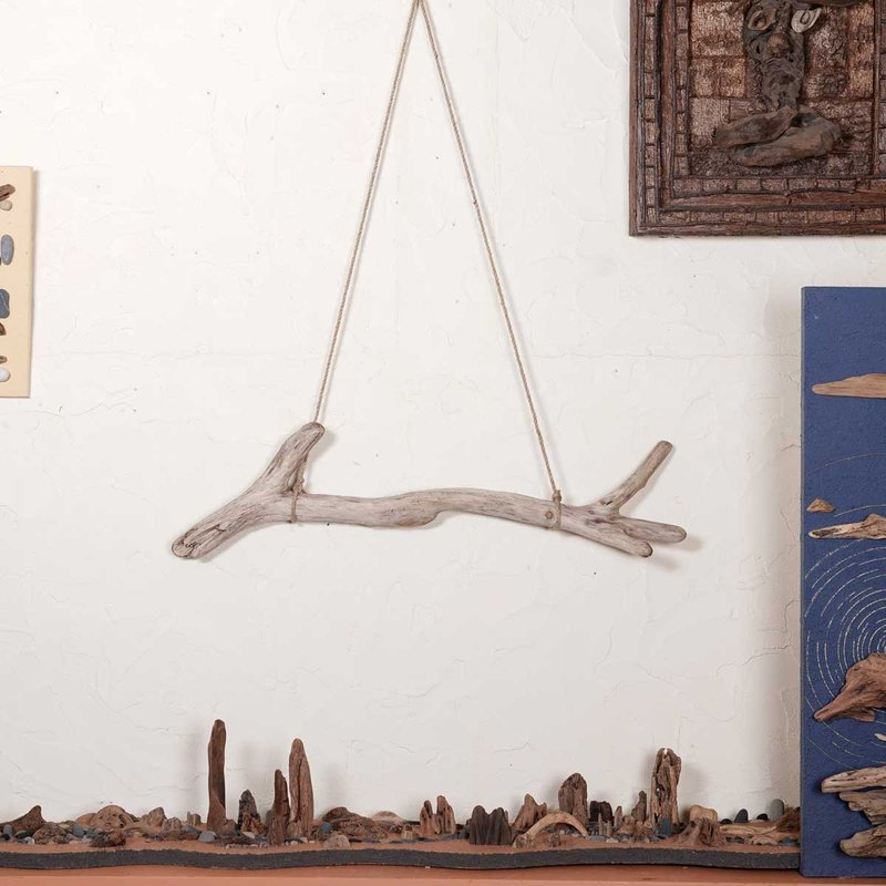 浮木树枝墙面展示 独特的浮木墙面艺术 墙面装饰用浮木 优质浮木材料 壁挂装饰树枝 浮木艺术装饰树枝 浮木树枝配件挂钩 55 - 衣架/挂勾 - 木头 咖啡色