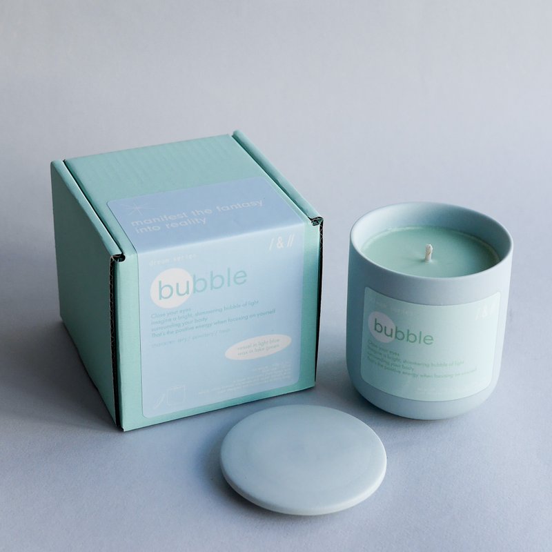 bubble 泡泡: 闪烁的光是专注于自己后的正能量 | 190g 香气蜡烛 - 蜡烛/烛台 - 蜡 绿色