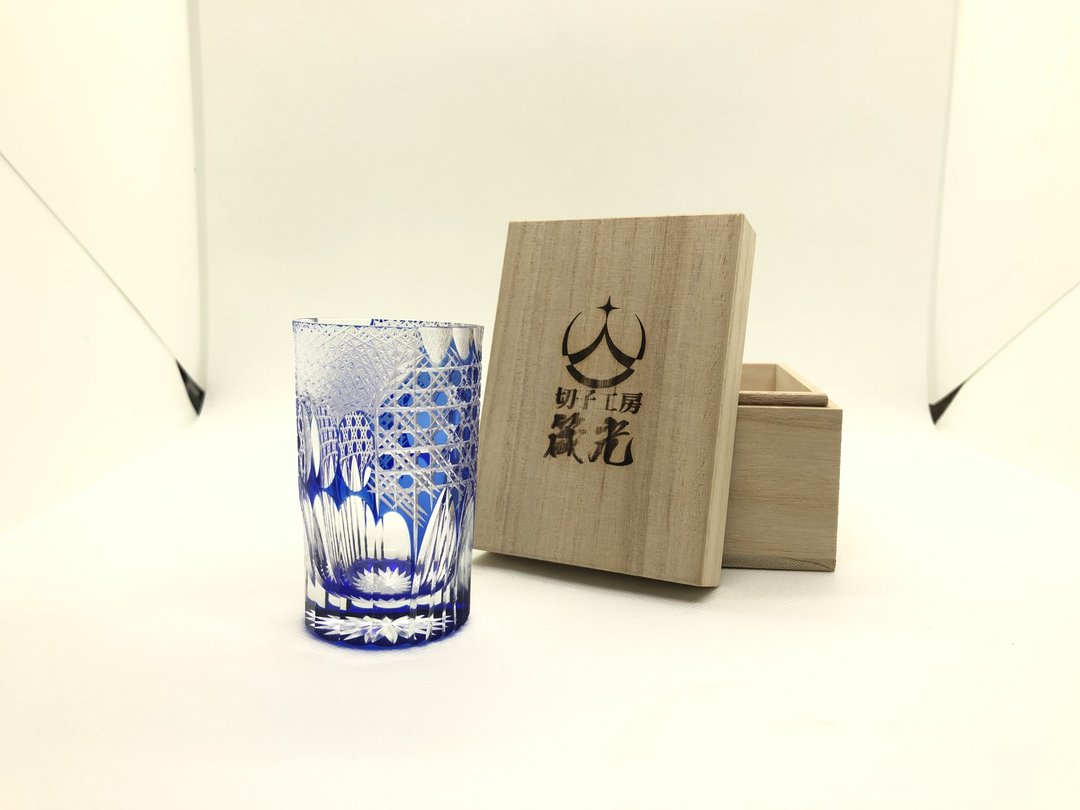 Highest peak chrysanthemum connection and octagonal basketball shot glass - 玻璃杯 - 玻璃 蓝色