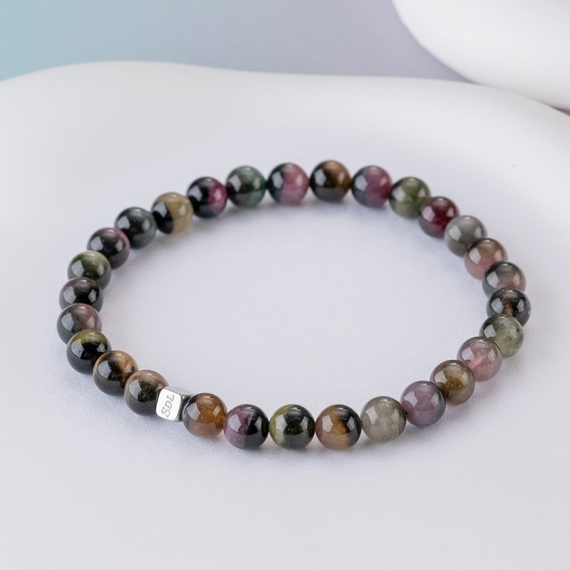 双色碧玺 | 天然能量水晶手串 | 6-7mm  D14505 - 手链/手环 - 水晶 多色
