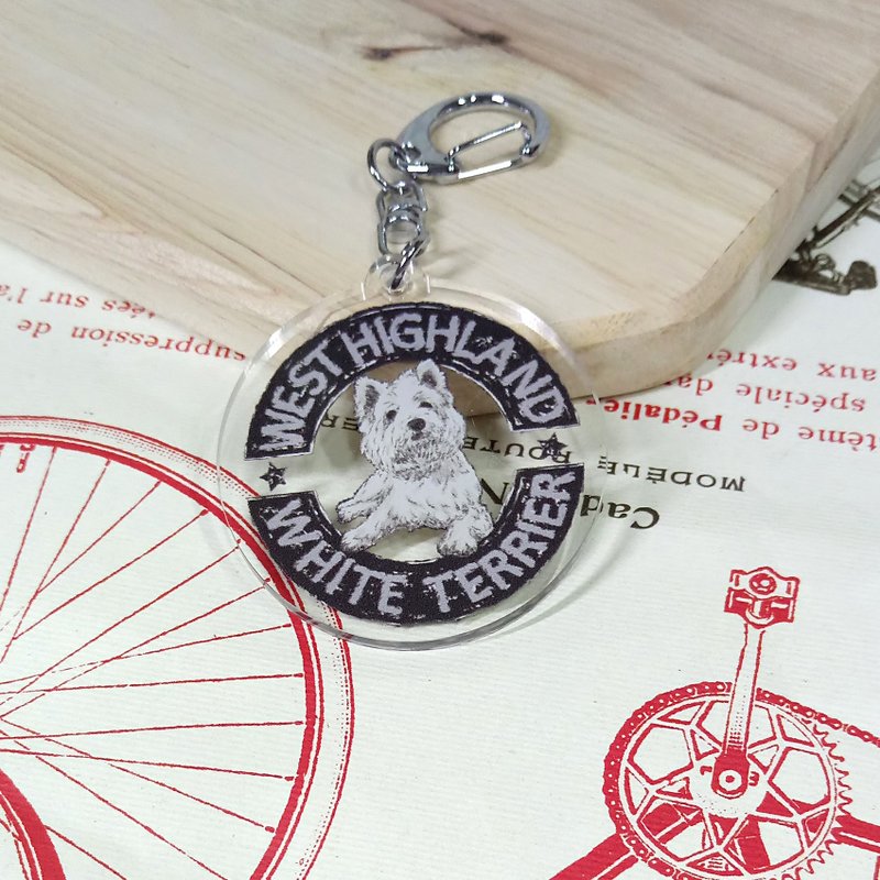 西高地白梗_LOGO-压克力吊饰(钥匙圈)双层 - 钥匙链/钥匙包 - 压克力 