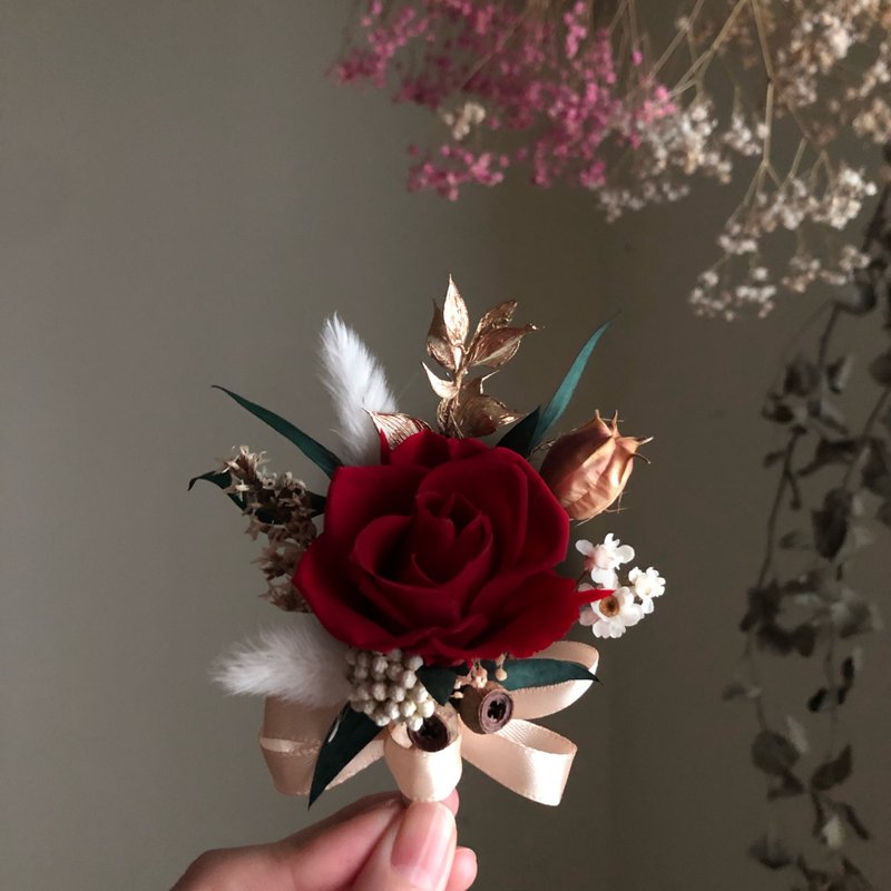 简约款永生胸花 不凋胸花 简约款不凋胸花 新郎胸花 主婚人胸花 - 干燥花/捧花 - 植物．花 
