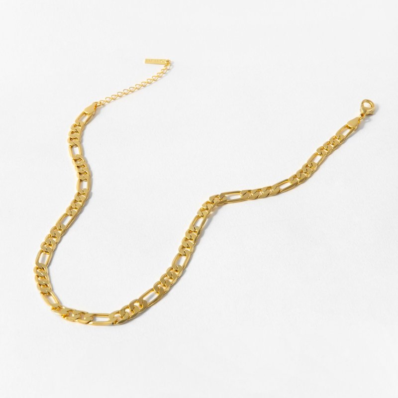 欧美风格 Larissa古巴链 金属 精镀14k金 个性百搭款 - 项链 - 铜/黄铜 金色