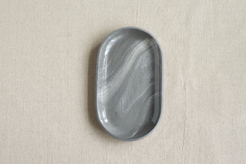 【手路】行星系列 - 椭圆小盘 - 盘子/餐盘/盘架 - 瓷 灰色