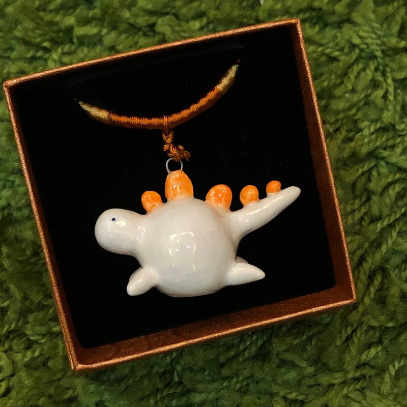 手捏剑龙白瓷项链 - 项链 - 瓷 