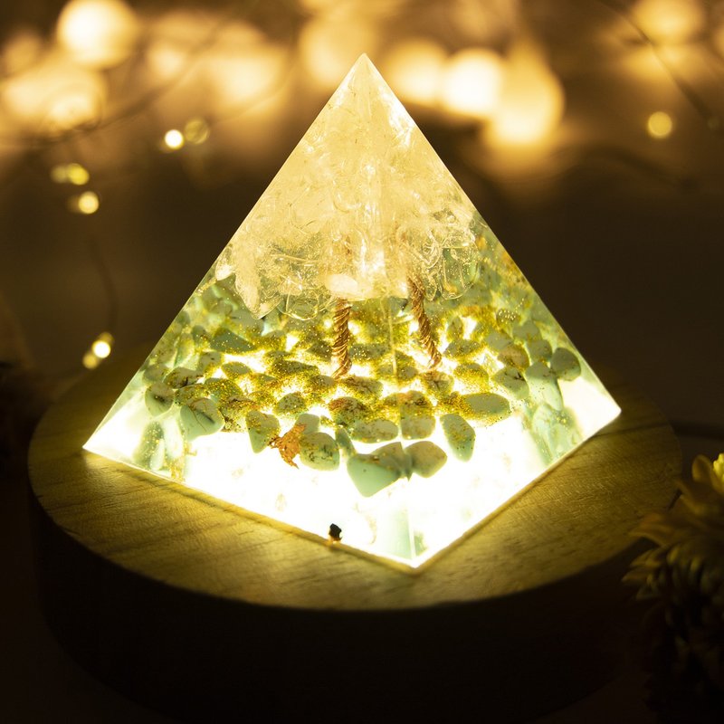 金字塔奥根塔Orgonite生命之树/脉轮/奥刚/冥想/能量白水晶绿松石 - 其他 - 树脂 