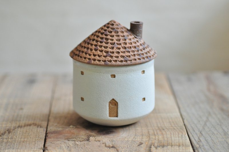 Teacup like a house / small / brown - 茶具/茶杯 - 陶 咖啡色