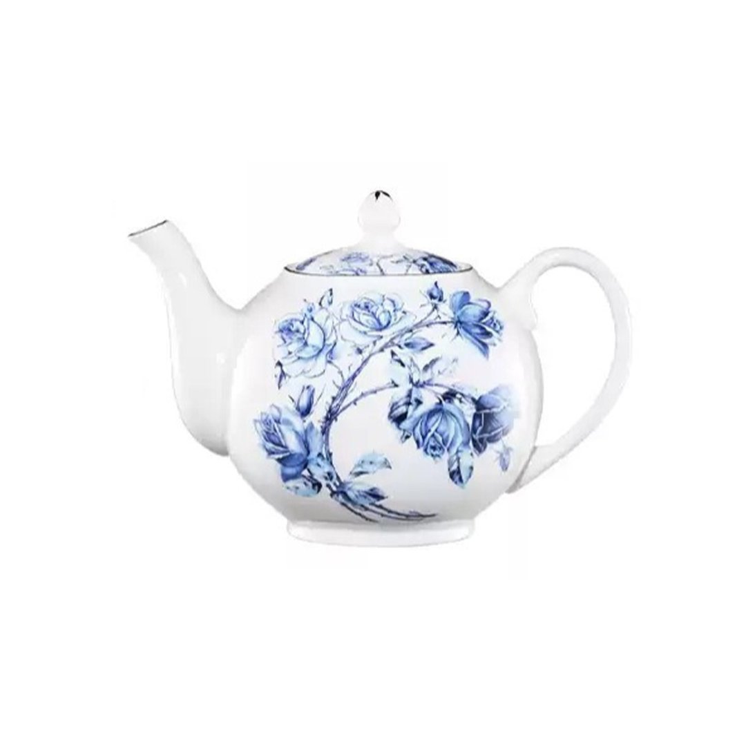 英国Aynsley 蓝玫瑰系列 骨瓷茶壶1100ml 礼盒包装 - 茶具/茶杯 - 瓷 蓝色