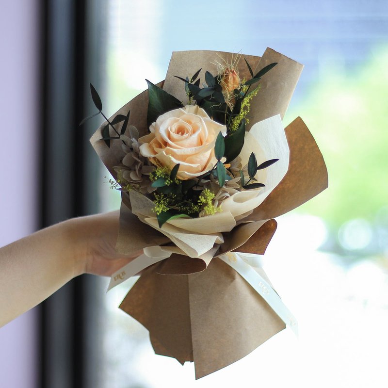 毕业花束 晨曦花束 生日花束 干燥花 永生玫瑰花花束 不凋玫瑰花 - 干燥花/捧花 - 植物．花 多色