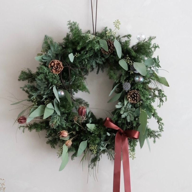 | 一人开班 | 【 鲜花 】 经典圣诞花圈  |  手作课程/圣诞体验 - 植栽 - 植物．花 