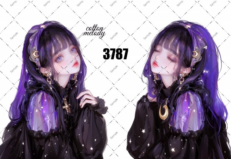 original sticker no.3787 人物贴纸 原创贴纸 原创人物贴纸 装饰贴纸 cotton melody - 贴纸 - 纸 