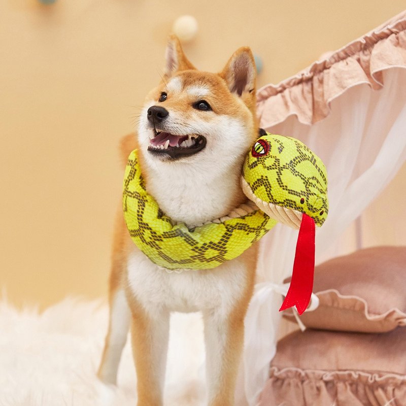 【Petsville派思维】 尖叫大小蛇宠物猫狗玩具(2色) - 玩具 - 玩具 - 聚酯纤维 绿色