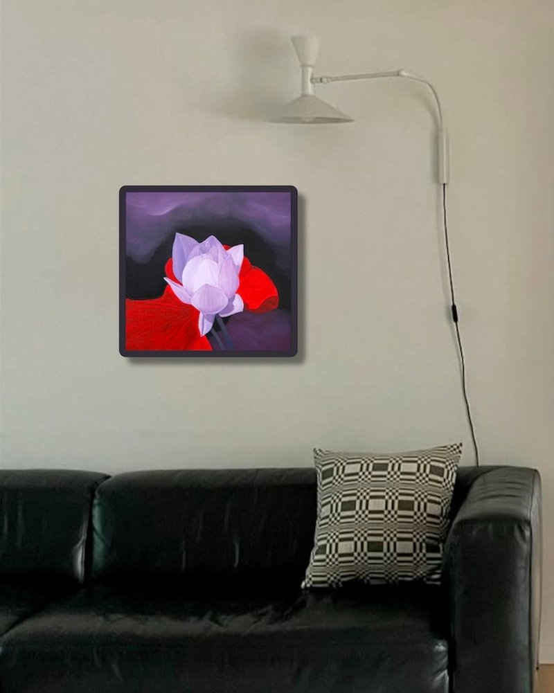 *迷雾系列-莲花花苞与红叶子*手绘油画  非印刷品 - 海报/装饰画/版画 - 纸 