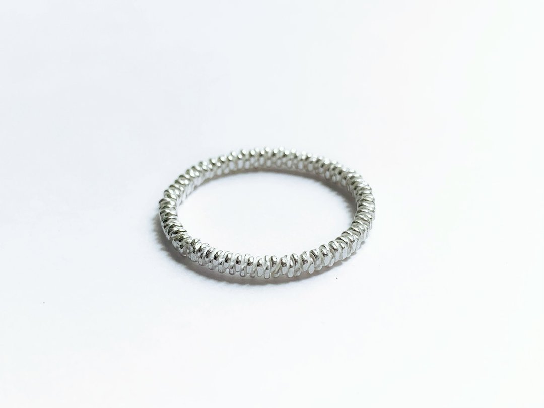 接单制作-twist ring wide - 戒指 - 纯银 银色