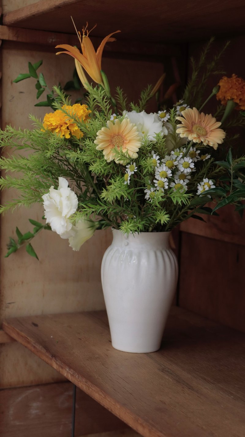 • Rêves Bouffants • 花器 - 花瓶/陶器 - 陶 白色