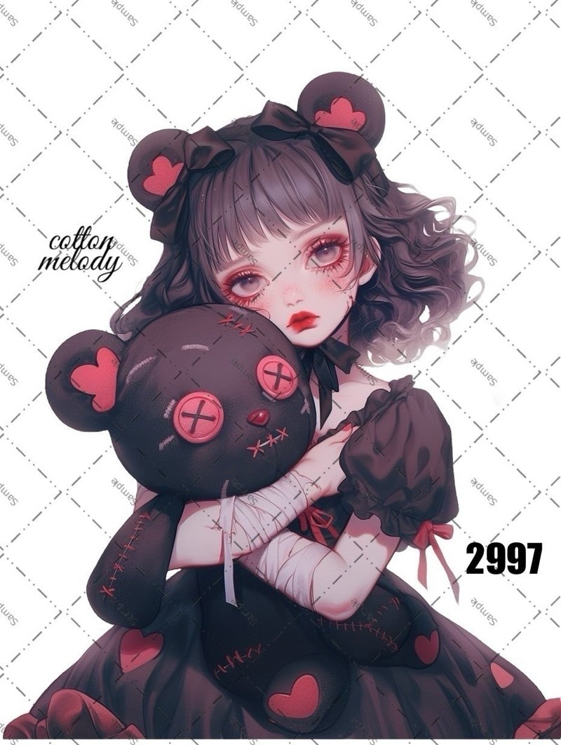 original sticker o.2997 人物贴纸 原创贴纸 cotton melody - 贴纸 - 纸 