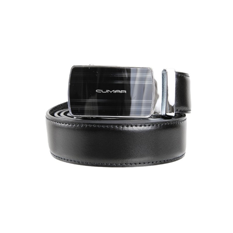 CUMAR - NAPA 头层牛皮自动扣皮带 - 皮带/腰带 - 真皮 黑色