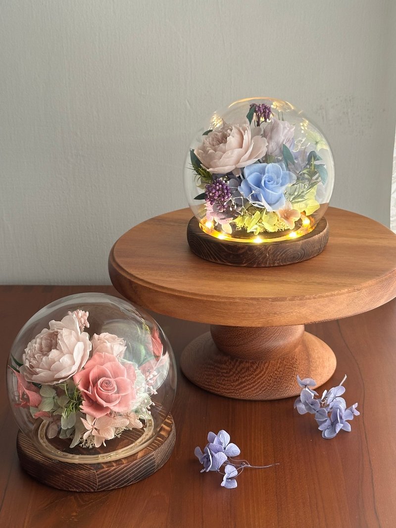 开幕花礼/生日礼物/永生花玻璃花盅/夜灯款 - 干燥花/捧花 - 植物．花 