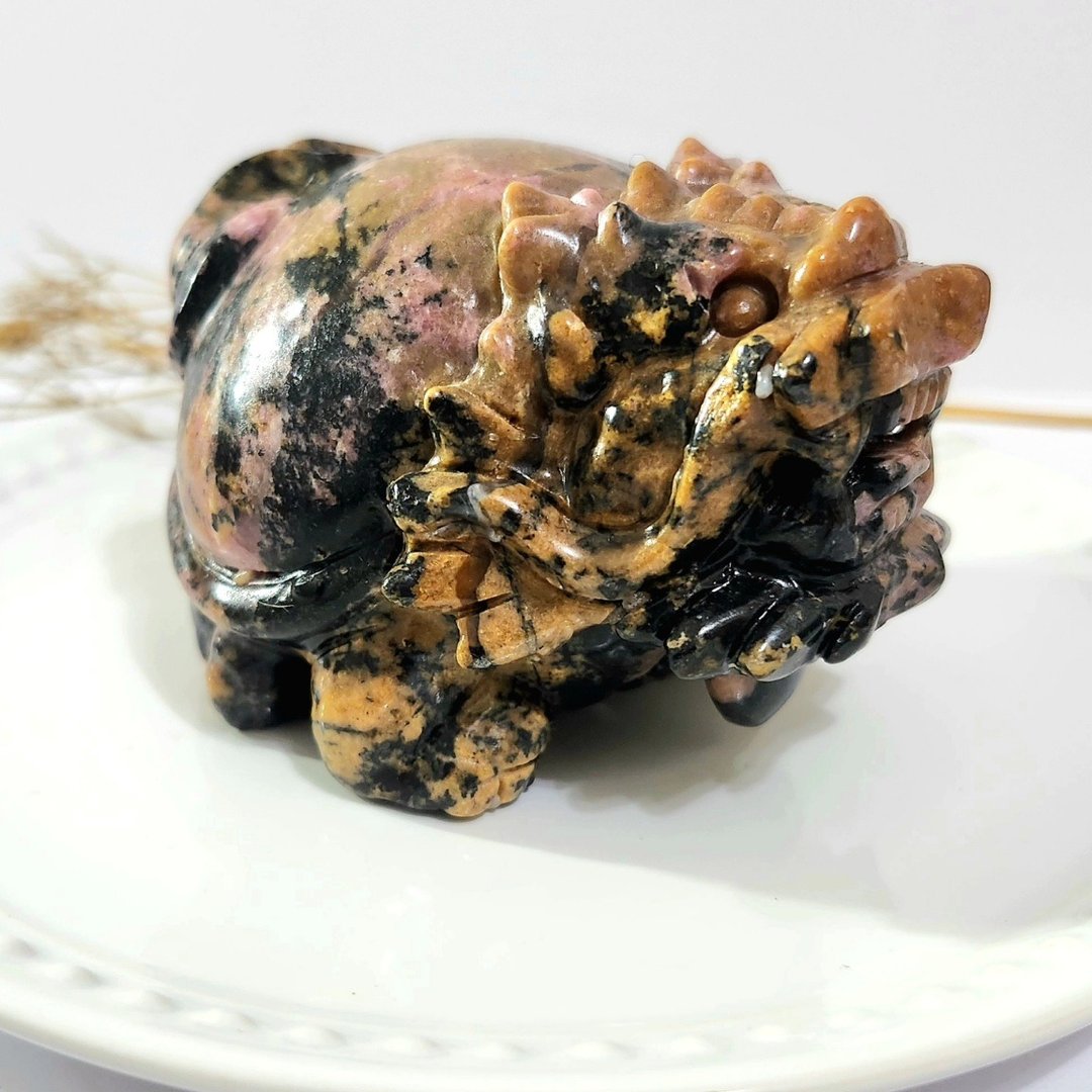 蔷薇辉石龙龟 - 摆饰 - 水晶 黑色