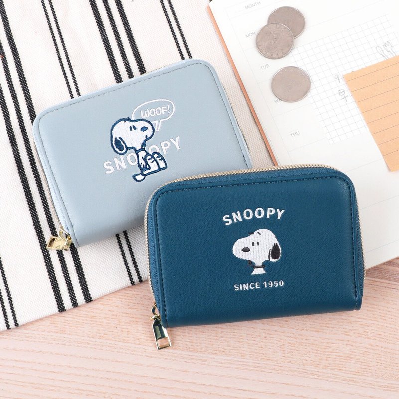 Peanuts史努比皮质短夹零钱包-Snoopy 多层卡夹 - 零钱包 - 其他材质 多色