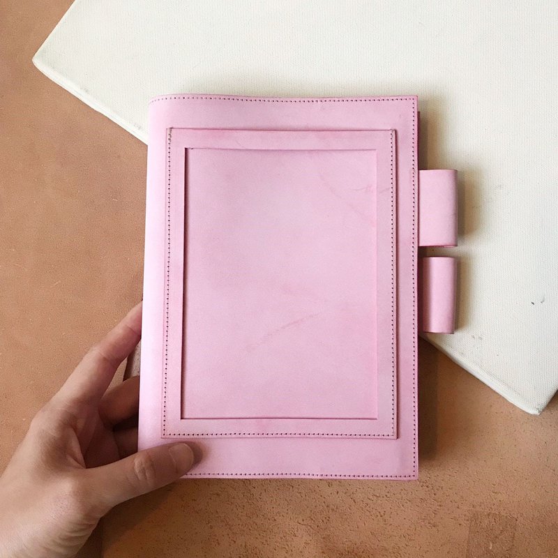 真皮书套_无印良品B6尺寸_明信片版_腊感樱花粉 - 笔记本/手帐 - 真皮 粉红色