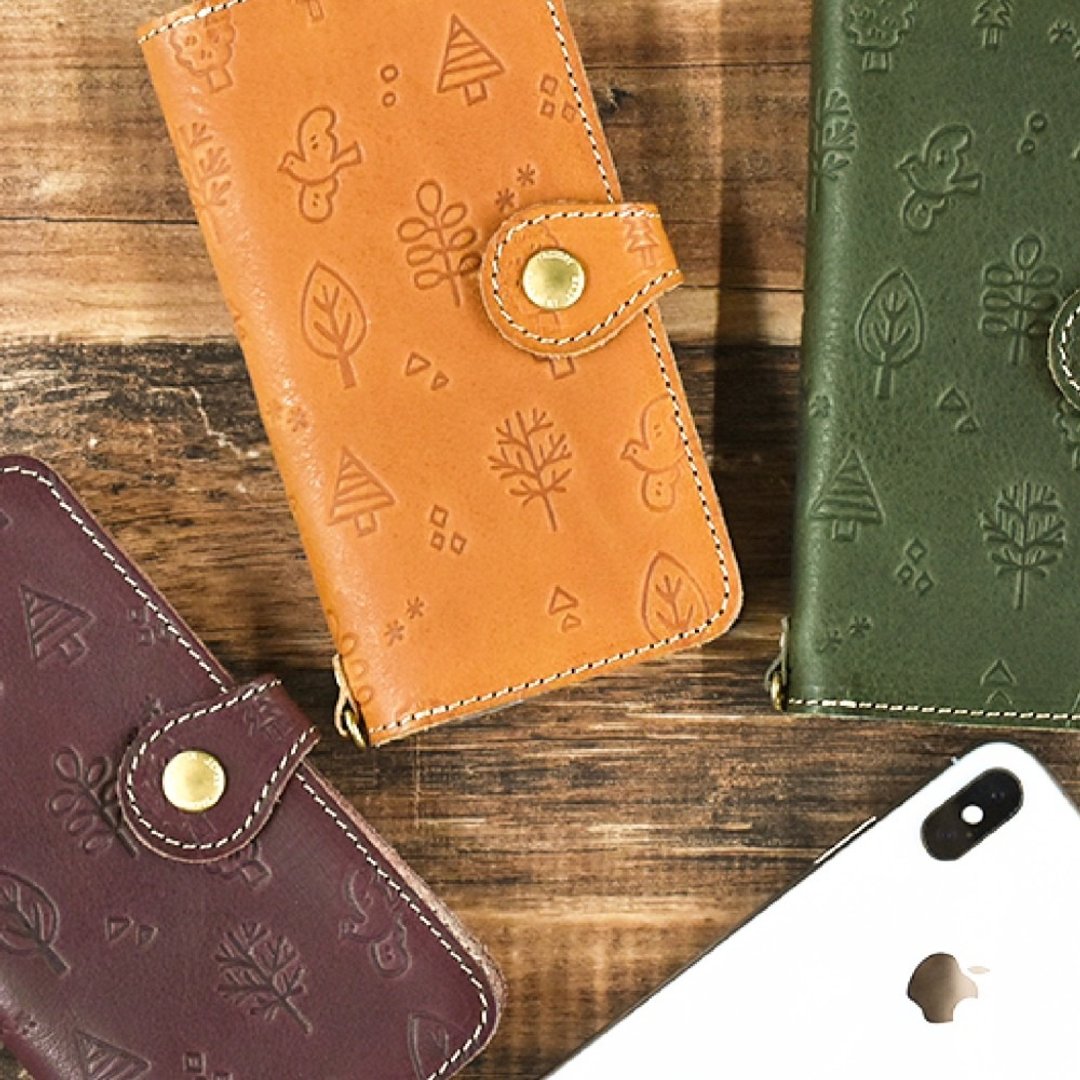 【日本手工制】手机套 栃木皮革 北欧风 iPhone - 手机壳/手机套 - 真皮 多色