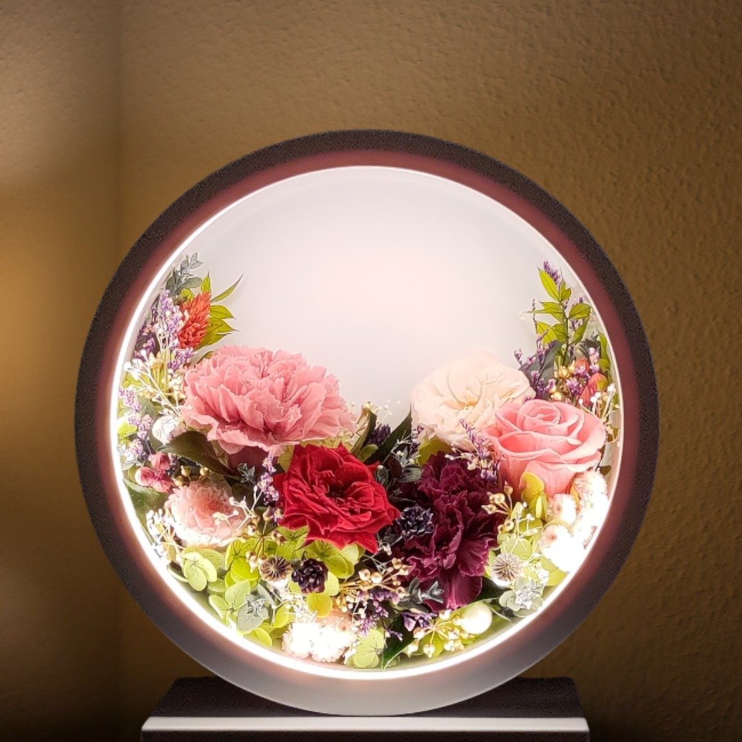 永生花月圆花灯 | Oborozuki【胭脂今样/定制化】暖光夜灯 - 灯具/灯饰 - 植物．花 红色