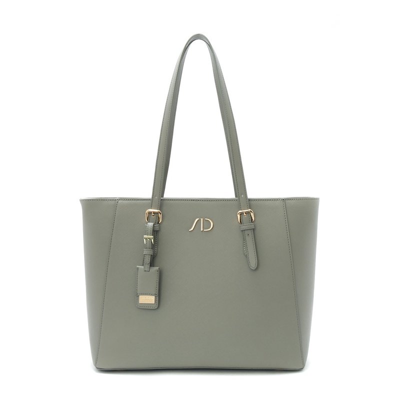 ANNA DOLLY经典百搭通勤大托特包 灰绿 - 其他 - 人造皮革 绿色