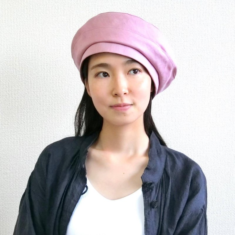 原创贝蕾帽 - 帽子 - 棉．麻 粉红色