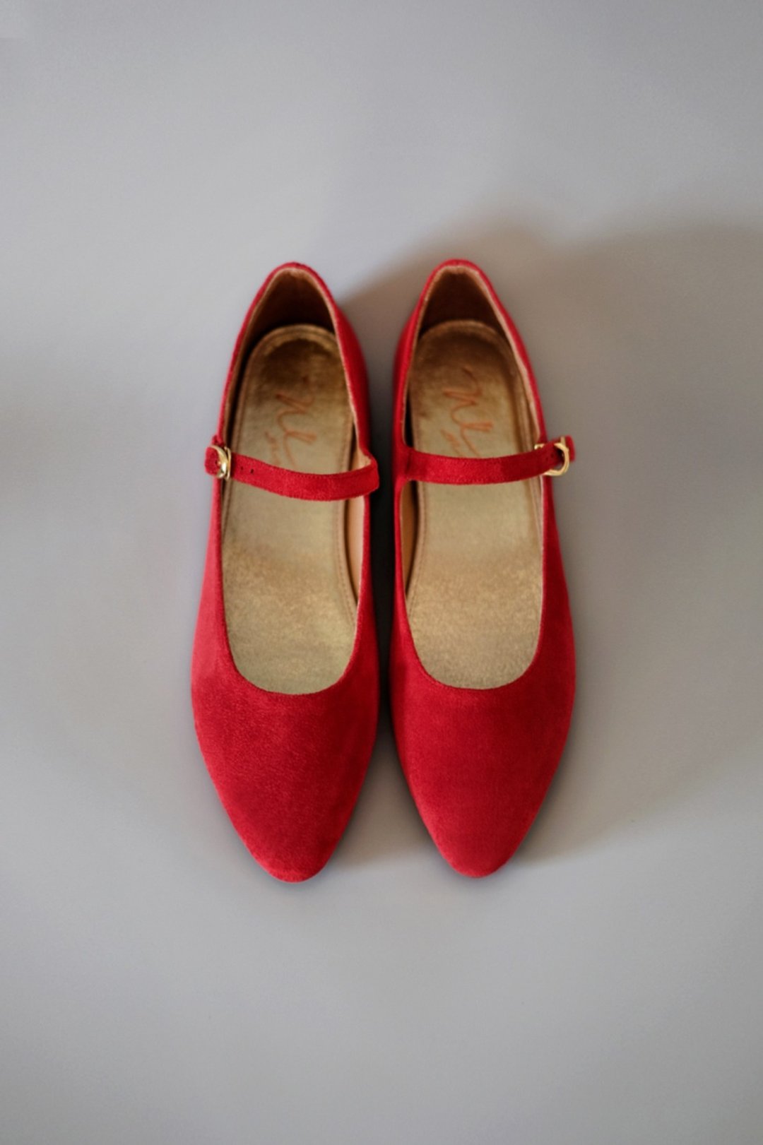 mary.J (胭脂红)  Rouge Flats 特别版 玛莉珍 | WL - 芭蕾鞋/娃娃鞋 - 棉 红色