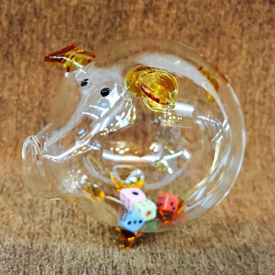 水晶玻璃 可爱 猪 生肖 骰子 好玩 - 摆饰 - 玻璃 