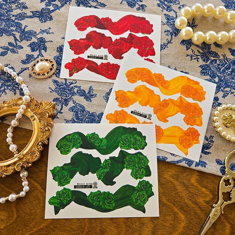 戏剧玫瑰丝绒贴纸 (8色) - 贴纸 - 纸 