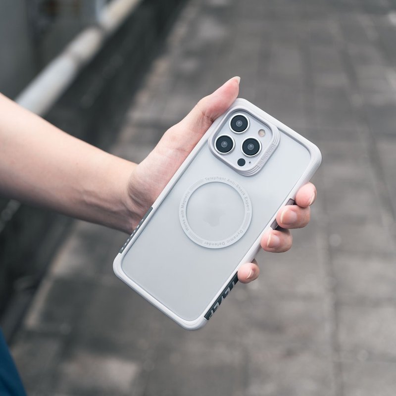 送品牌挂绳 iPhone 15 系列 EPI 水波纹抗污防摔手机壳-白钛灰 - 手机壳/手机套 - 塑料 灰色