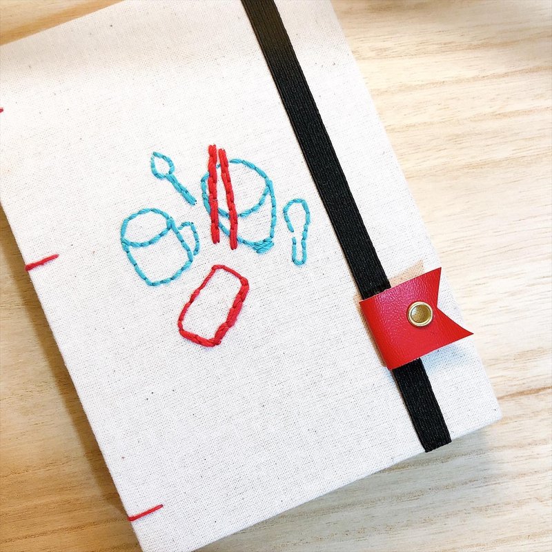 饮食男女 - 无时效 A6 手工绣字手缝手帐本 - 笔记本/手帐 - 纸 