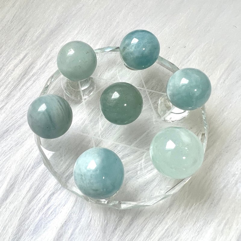细海蓝宝球七星阵 | 水晶 | 水晶球 | 水晶摆件 - 摆饰 - 水晶 蓝色