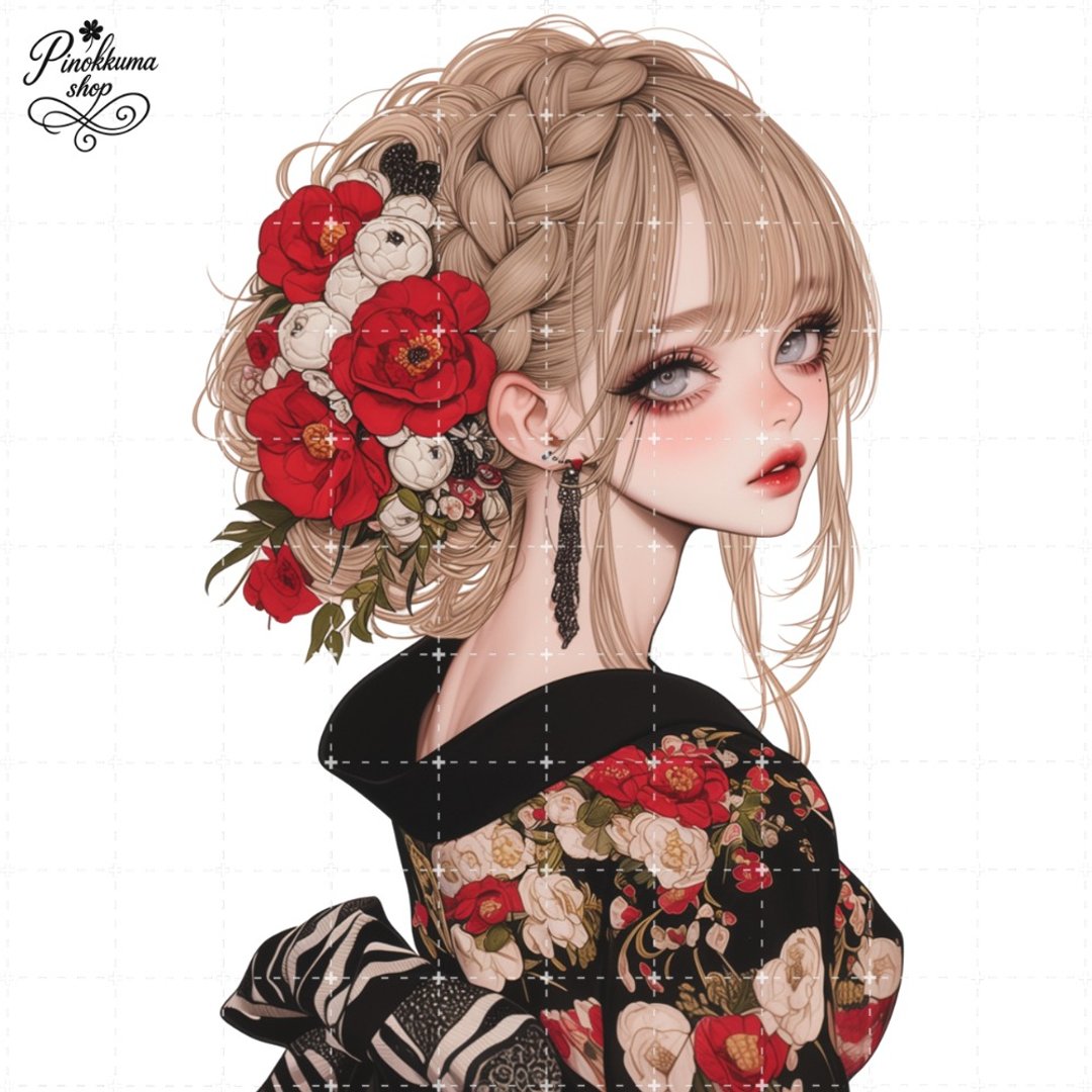 pinokkuma shop 1款 人物贴纸 女孩贴纸 拼贴素材 - 贴纸 - 纸 