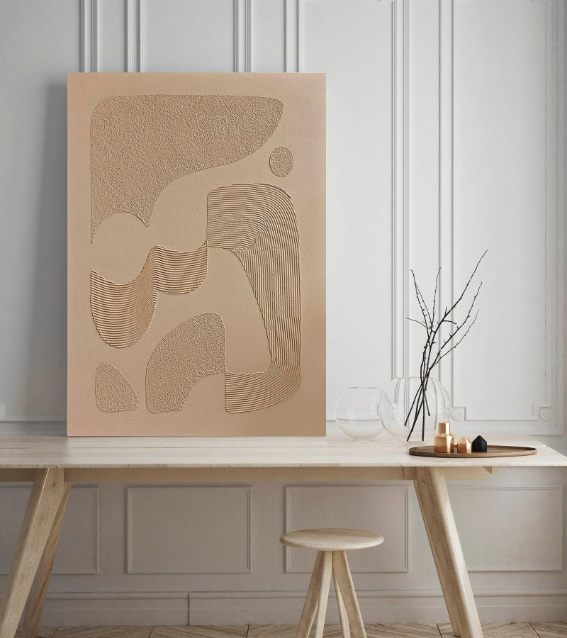 纹理墙面艺术 | 纹理艺术 | 纹理画布 | 纹理绘画 | 棕褐色 - 墙贴/壁贴 - 棉．麻 咖啡色