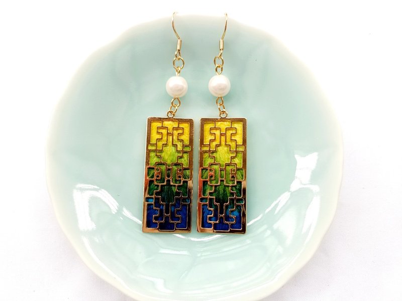 窗花 绒花传统古风手工艺耳环饰品配件 - 耳环/耳夹 - 绣线 多色