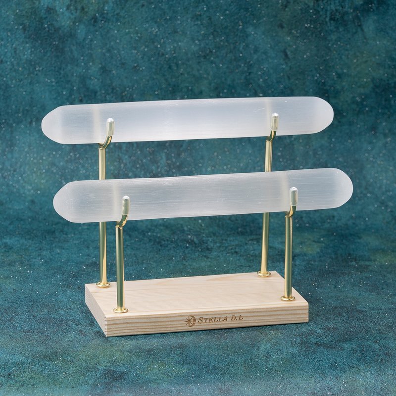 双层透石膏水晶净化架 D39001 - 摆饰 - 水晶 白色